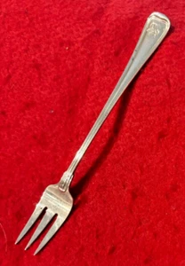 GORHAM OLD FRENCH STERLING SILVER 5 1/8" COCKTAIL FORK - MONOGRAM - Picture 1 of 4