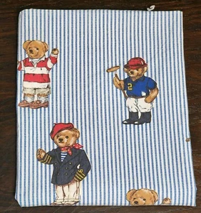 Vintage Ralph Lauren Teddy Bear Rugby Striped Pillow Case Size 19”x30” ***READ** - Picture 1 of 15