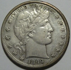 = 1899-S AU/BU BARBER Half, Better Date & Grade, FREE Shipping - Picture 1 of 2