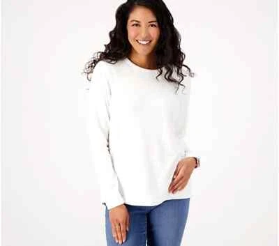 BumbleBella by Jill Martin Classic Long Sleeve Tee Shirt-White-XS-NEW-A521337 - Image 1 of 4
