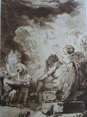 Martial POTEMONT (1828-1883) EAU FORTE ANGES DEMONS FANTASTIQUE FRAGONARD 1880 - Photo 1/4