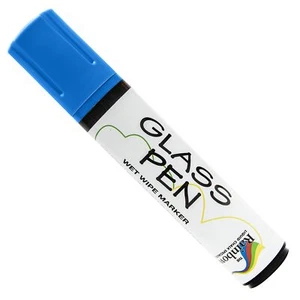 Glass Pen Liquid Paint Marker: Glass Writing Pens, Erasable Ink - 15mm Tip Blue - Picture 1 of 9
