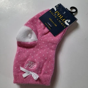 Polo Ralph Lauren Baby Girl 1-pair crew socks 1pk Pink size 12M - Picture 1 of 3