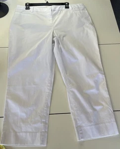 Pantalon crop femme Talbots stretch sergé blanc petit simplement flatteur 16P neuf avec étiquette - Photo 1/14