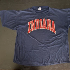 Vintage University of Indiana Hoosiers single stitch Russell college T-shirt XXL - Picture 1 of 6