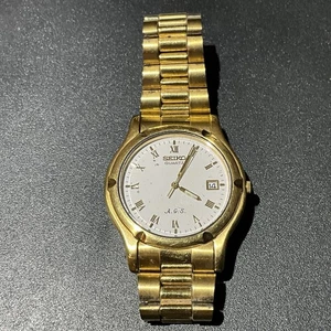 Reloj Seiko Cuarzo Años 80 Para Hombre 7M22-8A29 AGS Cinético 38mm Cristal Trasero NO FUNCIONA - Imagen 1 de 6