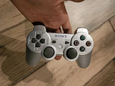 PlayStation 3 DualShock Wireless Controller Genuine OEM Silver PS3 Controller - Image 1 of 4