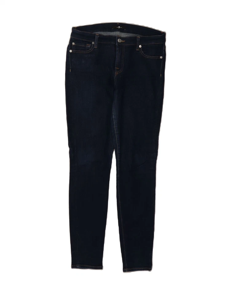 7 FOR ALL MANKIND Womens Skinny Jeans W30 L30 Navy Blue Cotton DX64 - Image 1 of 3