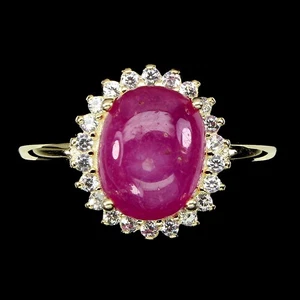 925 Sterling Silver Ring with Oval Ruby 9x7mm Simulated CZ Jewel Size 7 - Picture 1 of 10