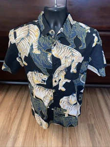 Roark Journey Aloha Japan Hemd Herren schwarz Shadow Tiger Gr. Medium klassische Passform - Bild 1 von 7
