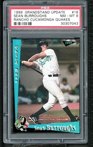 1999 Grandstand Update - Sean Burroughs (RC) Rancho Cucamonga Quakes #18 PSA 8 - Picture 1 of 2