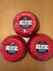 DMC Cebelia Häkel Baumwolle Gr. 30 rot 666 N 30 50g 3 Knäuel - Bild 1 von 4