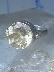 Vintage Gift Ring riesig gelb CZ Sterlingsilber Gr. 6 Damen Mädchen - Bild 1 von 14