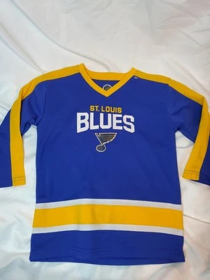 Camiseta de hockey St. Louis Blues NHL jóvenes niños niños pequeños 4T 3x azul y amarillo Foto 1 de 4