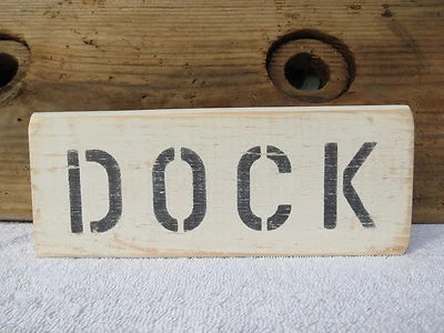 9 INCH WOOD HAND PAINTED DOCK SIGN NAUTICAL SEAFOOD (#S386) — 第 1/3 张图片