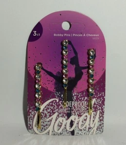 Goody Holiday Ball Stone Bobby Pins - 3 Count, Slideproof Rhinestone Bobbies - Picture 1 of 2