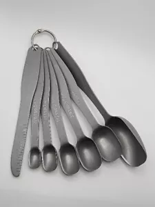 Measuring Spoon Set of 7 with Connector Ring Stainless Steel - Picture 1 of 5