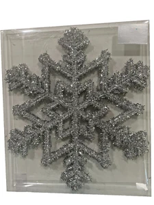 NEW SET OF 3 SHATTERPROOF LARGE 12" SILVER SNOWFLAKES ORNAMENTS FREE SHIP - Picture 1 of 1
