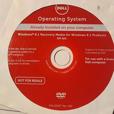Microsoft Windows 8.1 64-Bit Install DVD Recovery Media (Dell OEM) SEALED - Image 1 of 2