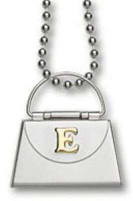 Gold Stainless Steel 'E' Initial Locket Envelope Purse Pendant Charm Necklace - Image 1 of 2