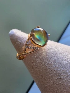 Anillos de estado de ánimo de oro 2025 ajustables sensoriales que cambian de color anillos para el pulgar de 18 k para mujer- - Imagen 1 de 10