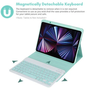 Wireless BT Keyboard USB Keypad With PU Leather Protecting Case For Tablet C CEL - Picture 1 of 7