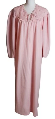 Bata de vellón vintage Vanity Fair rosa talla mediana? Manga campana de encaje floral con cremallera  Foto 1 de 4