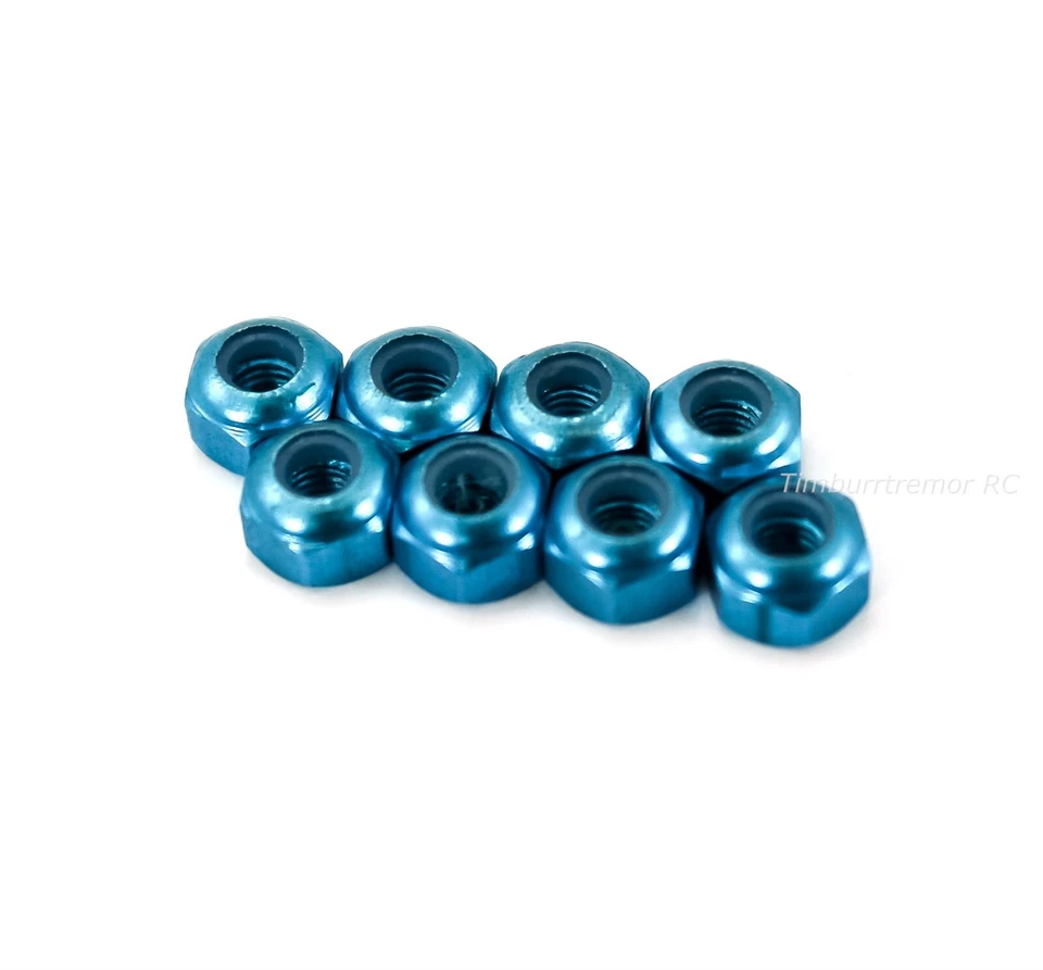 HSP 02191 Blue Aluminum Nylon Locknut M3 (8pcs) for Redcat Tornado Volcano S30 - Image 1 of 1