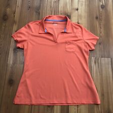 World Wide Sportsman Orange Collared V-Neck Beast Pocket T-Shirt Women's Size XL