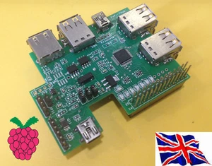 Hub USB RS-PI 7 puertos - placa RTC I2C A/D D/A multifunción para Raspberry Pi - Imagen 1 de 1