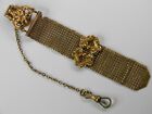NICE VINTAGE 1903 GOLD FILLED POCKET WATCH MESH FOB AND CHAIN - 17.7g