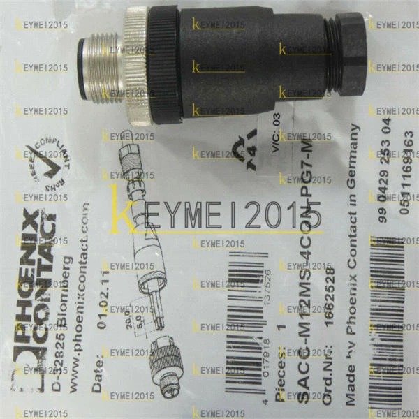 1PCS NEW Phoenix Contact Connector SACC-M12MS-4CON-PG 7-M 1662528 - Image 1 of 1