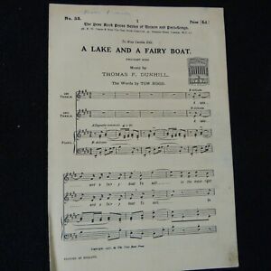 choral score A LAKE AND A FAIRY BOAT, two part song, Thomas F. Dunhill