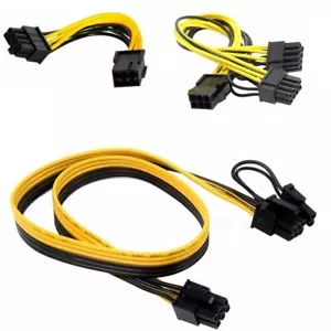 PCI-E Graphics Card Cable PSU 6-pin to GPU 8 Pin (6+2) PCI Express Power Lot - Picture 1 of 22