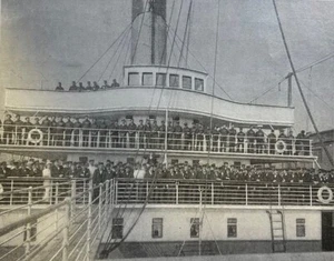 1900 Steamships Development of Ocean Flyer Oceanic Deutschland illustrated - Picture 1 of 7