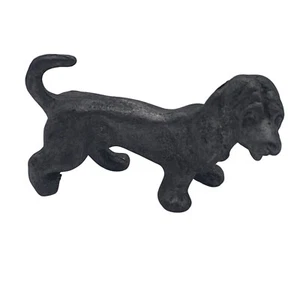 Vintage Zinn Basset Hound Hound Hund unmarkiert kleine silberne Welpenfigur - Bild 1 von 8