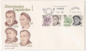 Spain FDC 1978 – Michel 2350/51 Spanish Celebrities: Pio Baroja Antonio Machado - Picture 1 of 1