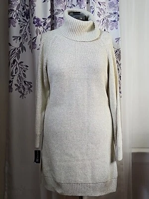 International Concepts Cowl Turtleneck Long Sleeve Rib Knit Sweater Dress Size L - Image 1 of 4