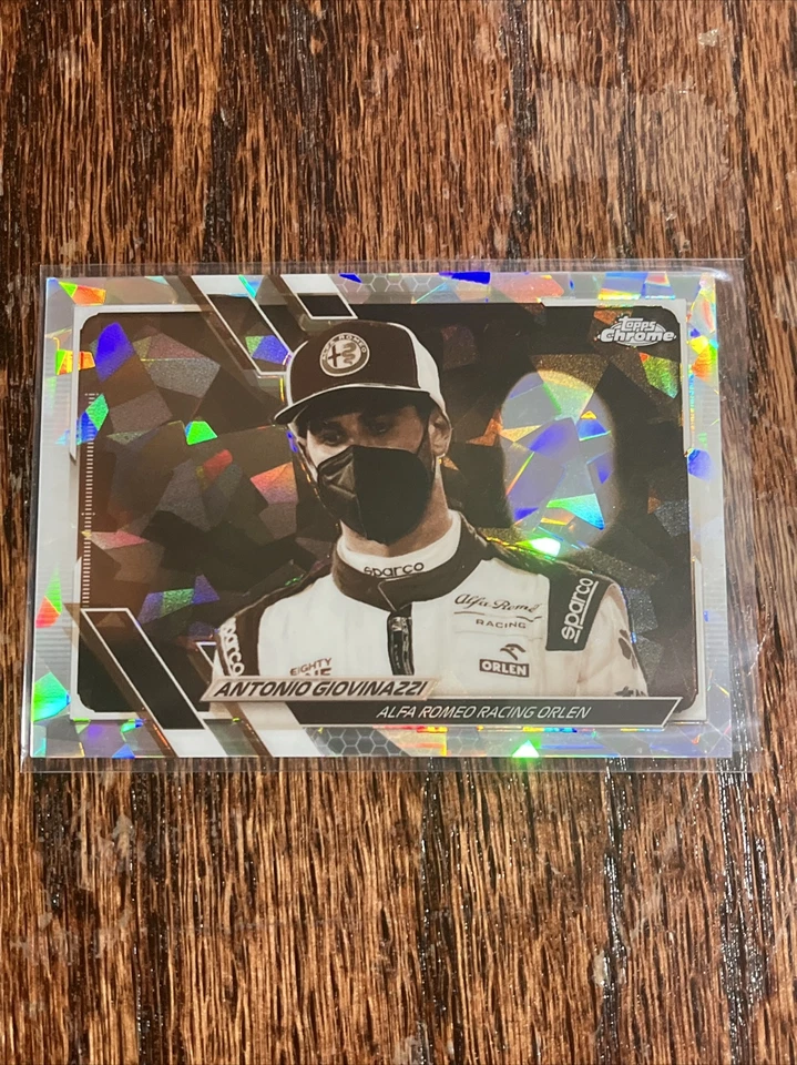 2021 Topps Chrome Negative Sapphire F1  /100 ANTONIO GIOVINAZZI  Alfa Romeo - Image 1 of 3