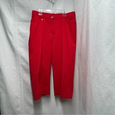 Allison Daley Red Capri Pants Vibrant Cropped Design 10 - Image 1 of 4