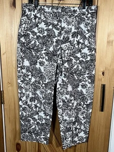 Rafaella Woman Women's Plus Size 16W Black White Floral Pants - Picture 1 of 5