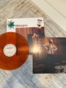 HAND SIGNED Taylor Swift Midnights Vinyl - Blood Moon Marbled RARE WITH HEART - Picture 1 of 7