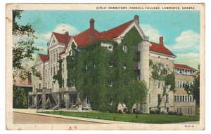 Vintage Girls Dormitory Haskell Institute Lawrence Kansas c1930s Postcard - Picture 1 of 2
