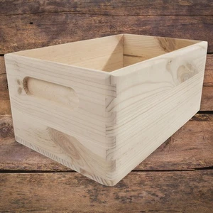 Wooden Open Storage Box 25x16x11cm / Small Crate to Decorate Craft Decoupage DIY - Picture 1 of 9