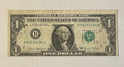 U.S. - Series 1969-D $1.00 Federal Reserve Note (Misaligned Face Error) - Image 1 of 2