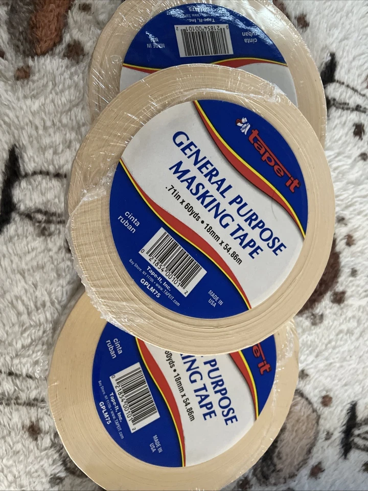 Qty 3 Tape It 遮蔽胶带 0.71 x 180' WPM-75 — 第 1/1 张图片