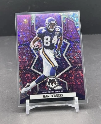 Randy Moss 2022 Panini Mosaic No Huddle Purple Mosaic Prizm /50 #132 Vikings HOF - Image 1 of 2