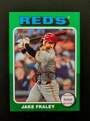 2024 Topps Heritage High Number - Jake Fraley #531 Green Border Cincinnati Reds  - Image 1 of 2