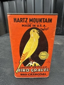 Vintage Hartz Bergvogel Kies NEUWERTIG Vogel Kohle Papier Etikett Dose 6” x 3,5” - Bild 1 von 6