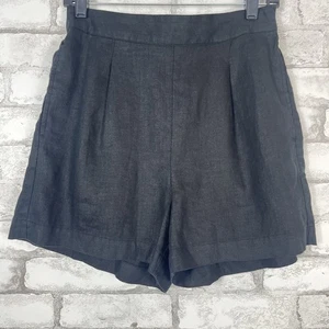 Pantalones Cortos MADEWELL NUEVOS CON ETIQUETAS 100 % Lino Negro Limpios PEQUEÑOS NO929 - Imagen 1 de 4